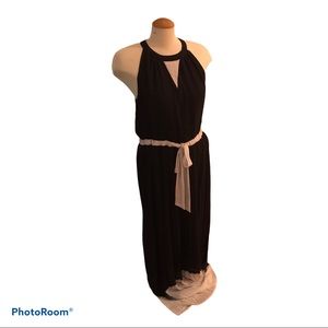 NWT Ralph Lauren Black and White Chiffon Maxi Gown